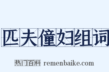 匹夫僮妇组词是什么意思的图片